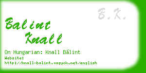 balint knall business card
